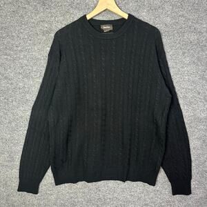 Neiman Marcus Size XL 100% Cashmere Crew Neck‎ Cable Knit Pullover Sweater